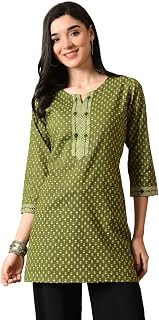 Amazon Brand - Tavasya Women Floral Printed Round Neck 3/4th Sleeve Kurta | Everyday & Office Ethnic Wear Kurta | Pure Cot... Price In India