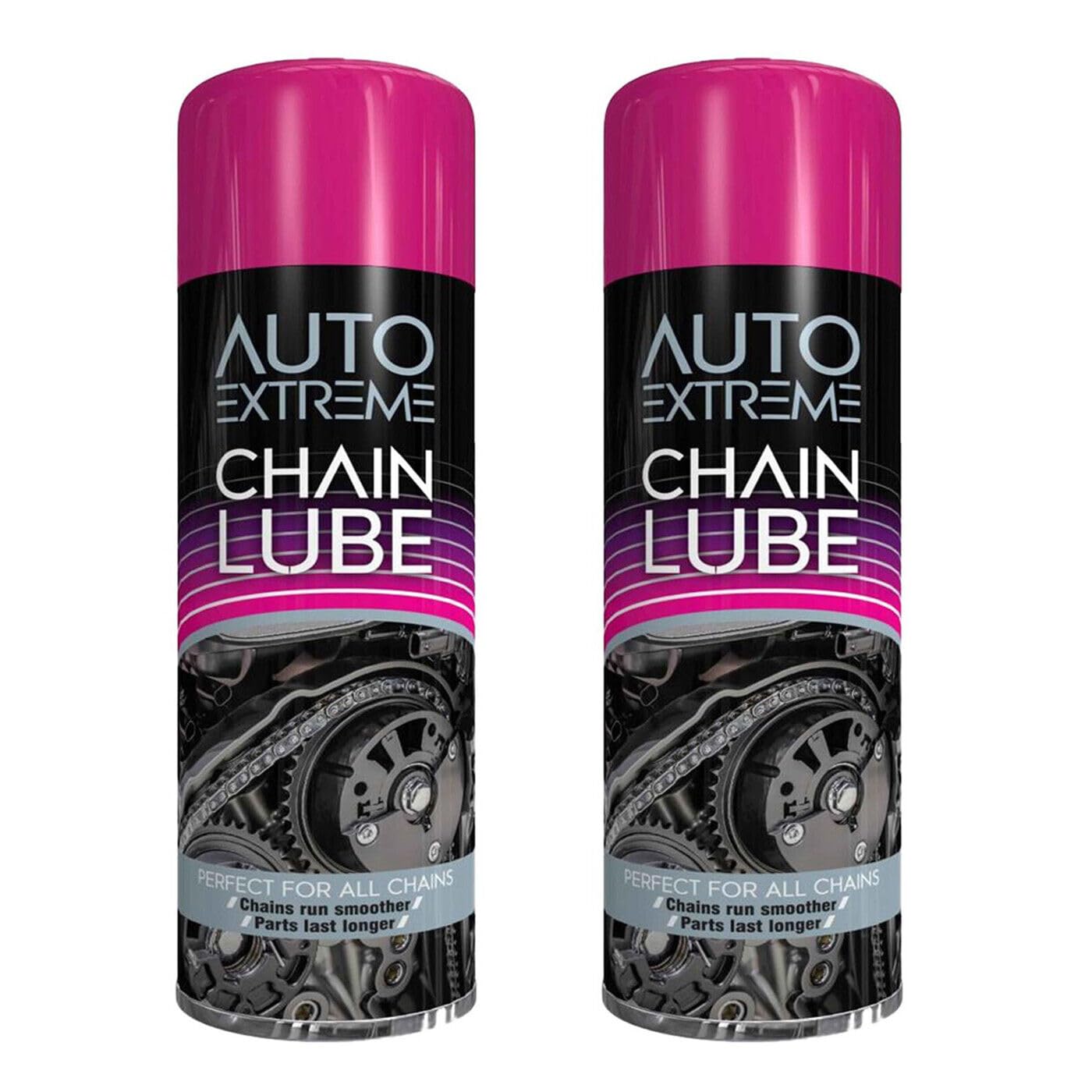 2X 300ml Auto Extreme Motorcycle Chain Lube Spray Grease Oil Lubricant