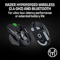 Vista 3 de Razer Basilisk V3 X HyperSpeed Ratón Inalámbrico Personalizable para Juegos: Interruptores Mecánicos Gen-2-5G Sensor Óptico Avanzado 18K - Chroma