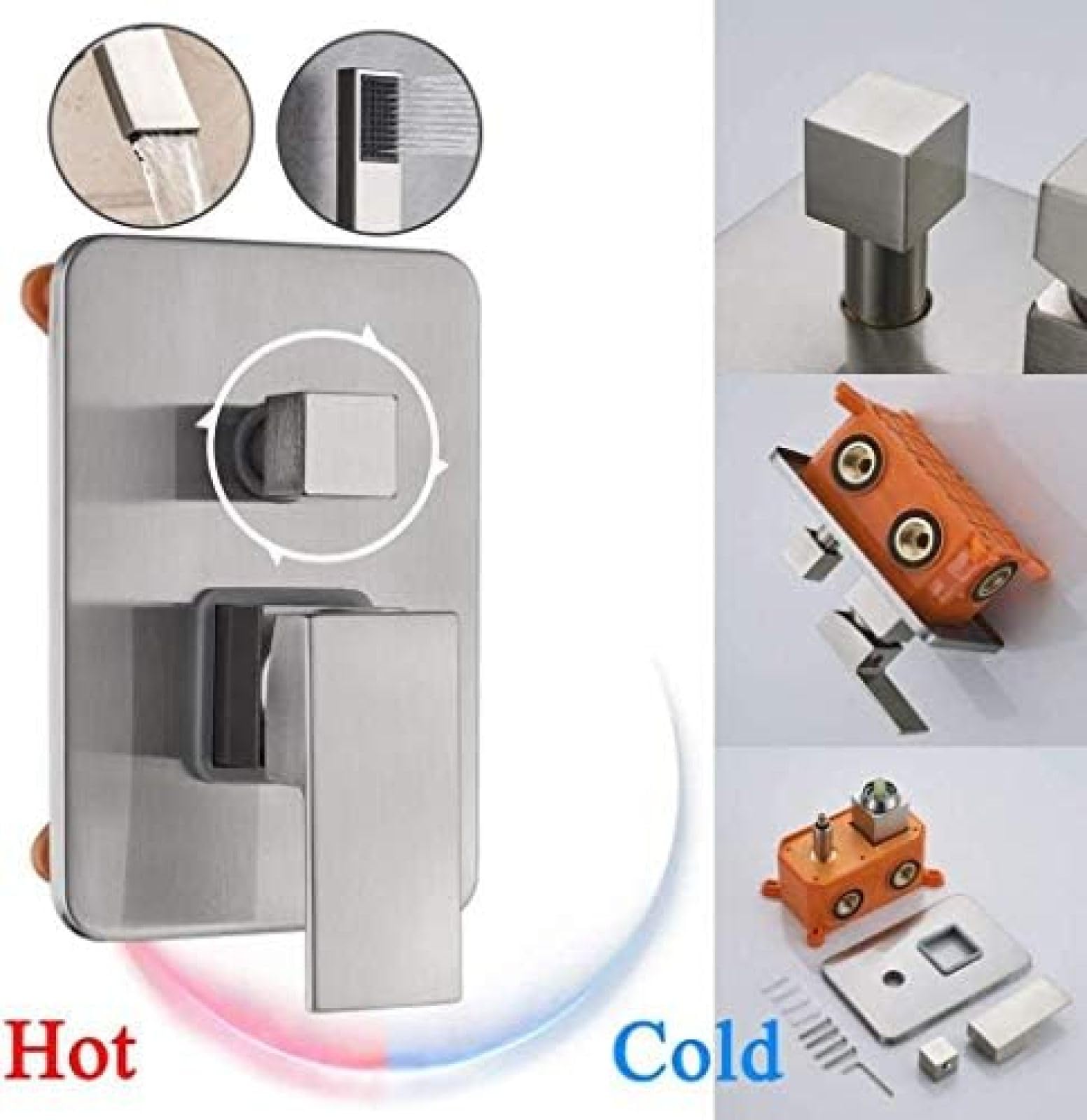 Miscelatore per Vasca da Bagno, Rubinetto per Lavabo con Spruzzatore, Doccetta, Beccuccio Lungo, Miscelatore per Acqua Calda E Fredda,