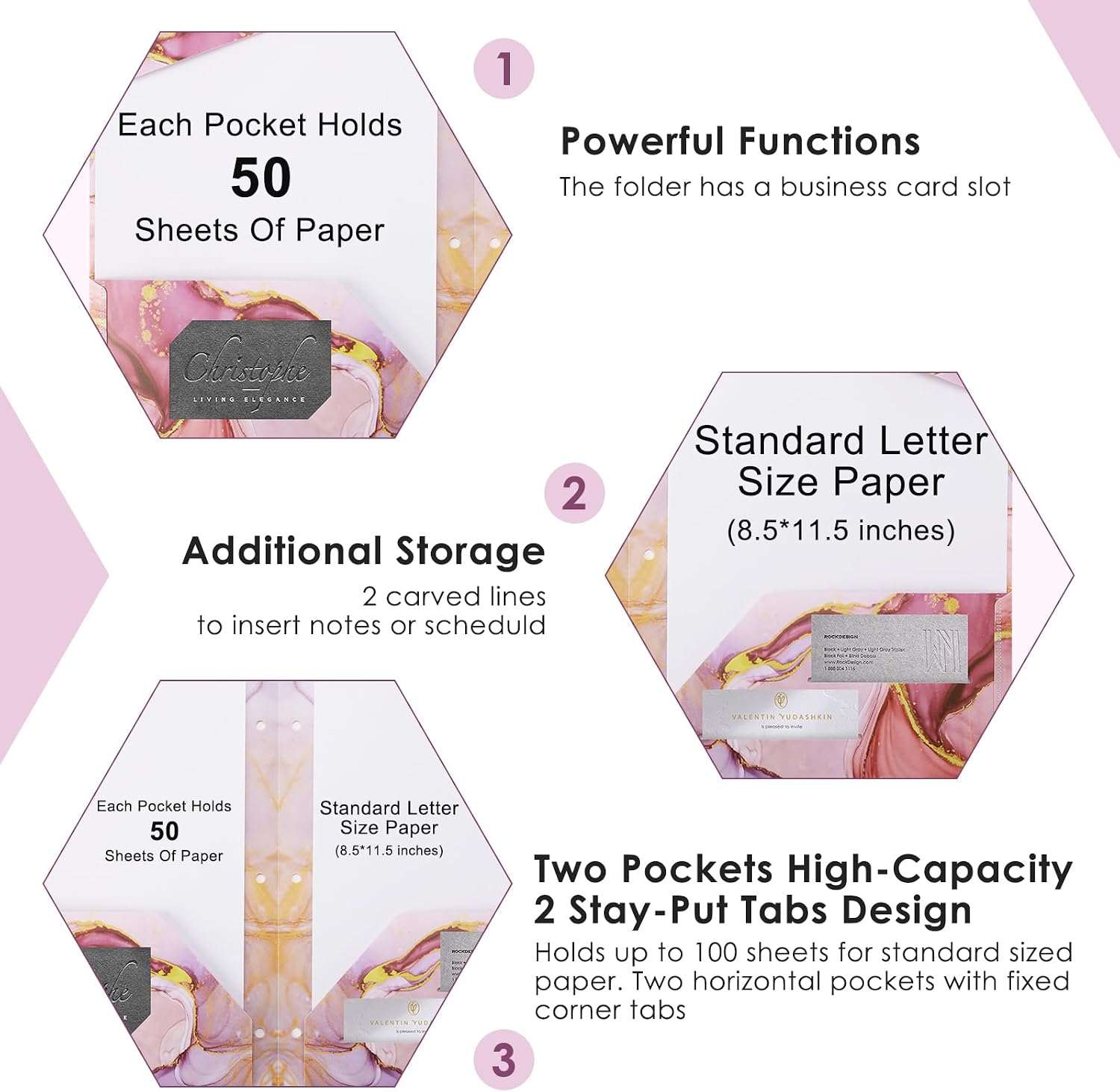 Ddaowanx 8 pcs Plastic Folders with Pockets,3 Hole Punched Folders image 3
