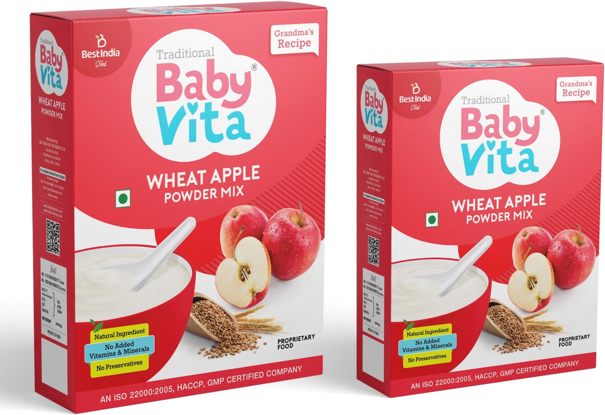 BabyvitaWheat Apple Powder Mix | No Preservatives | No Added Vitamins & Minerals (300 gm, Pack of 1)
