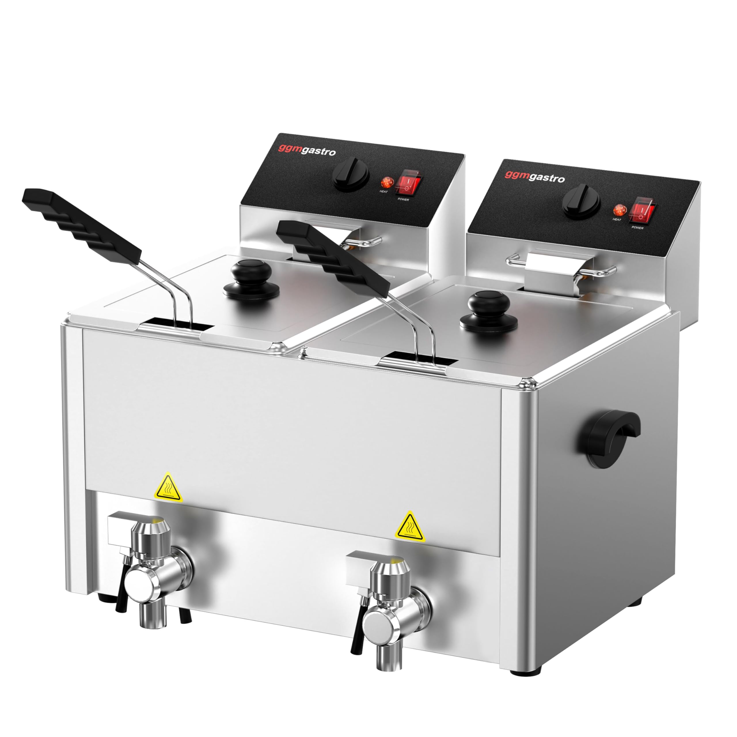 GGM Gastro Elektro Doppelfritteuse 2x8L 6,5kW | Ideal für den Dauereinsatz, hochwertige Edelstahlkonstruktion, schnelle Reinigung, hohe Standfestigkeit, komfortabel