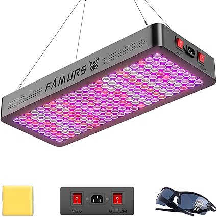 Amazon Com Famurs Fm2000 Led Grow Lights For Indoor Plants 5x5ft Tent With Samsung Lm301b Diodes And Optical Condenser Full Spectrum Grow Light With Veg And Bloom Switches For Greenhouse Hydroponic Plants Growth