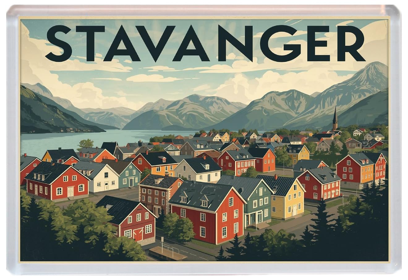 Stavanger - Norway - Jumbo Artistic Fridge Magnet 96 x 67mm BBSFHM3363