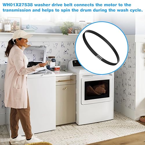 Miniatura 7 de Cinturón de lavadora WH01X27538 para GE - Piezas de lavadora de ropa Hotpoint PS12299369, AP6328256, 4587903,290D1101P005