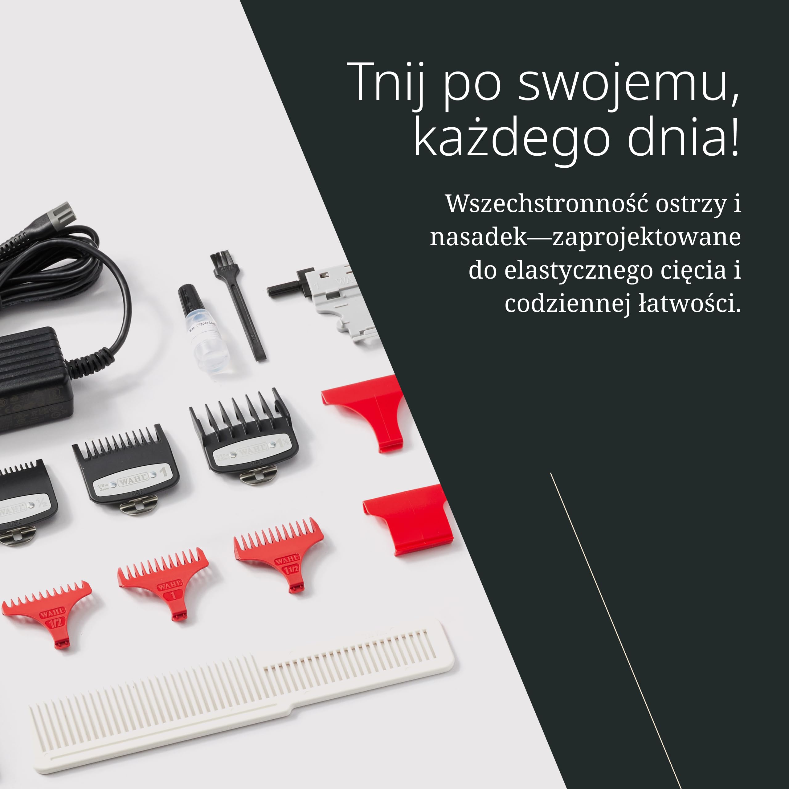 Wahl Cordless Magic Clip Maszynka do Mieszania, Czarna | Maszynka Przewodowa i Bezprzewodowa z Ostrzami Tytanowo-DLC, Silnik 6500 obr/min i do 100 Minut Pracy