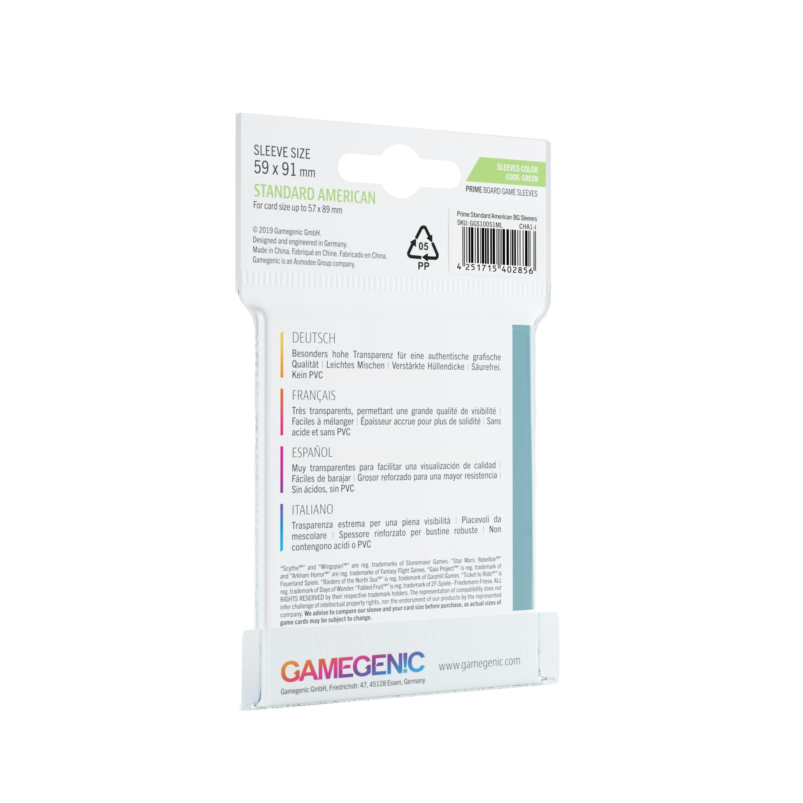 Amazon.com: Prime Board Game Sleeves | Pack of 50 Extra-Clear Sleeves | 59 by  91 mm Card Sleeves Optimized for Standard American Card Games | Premium Card  Protection