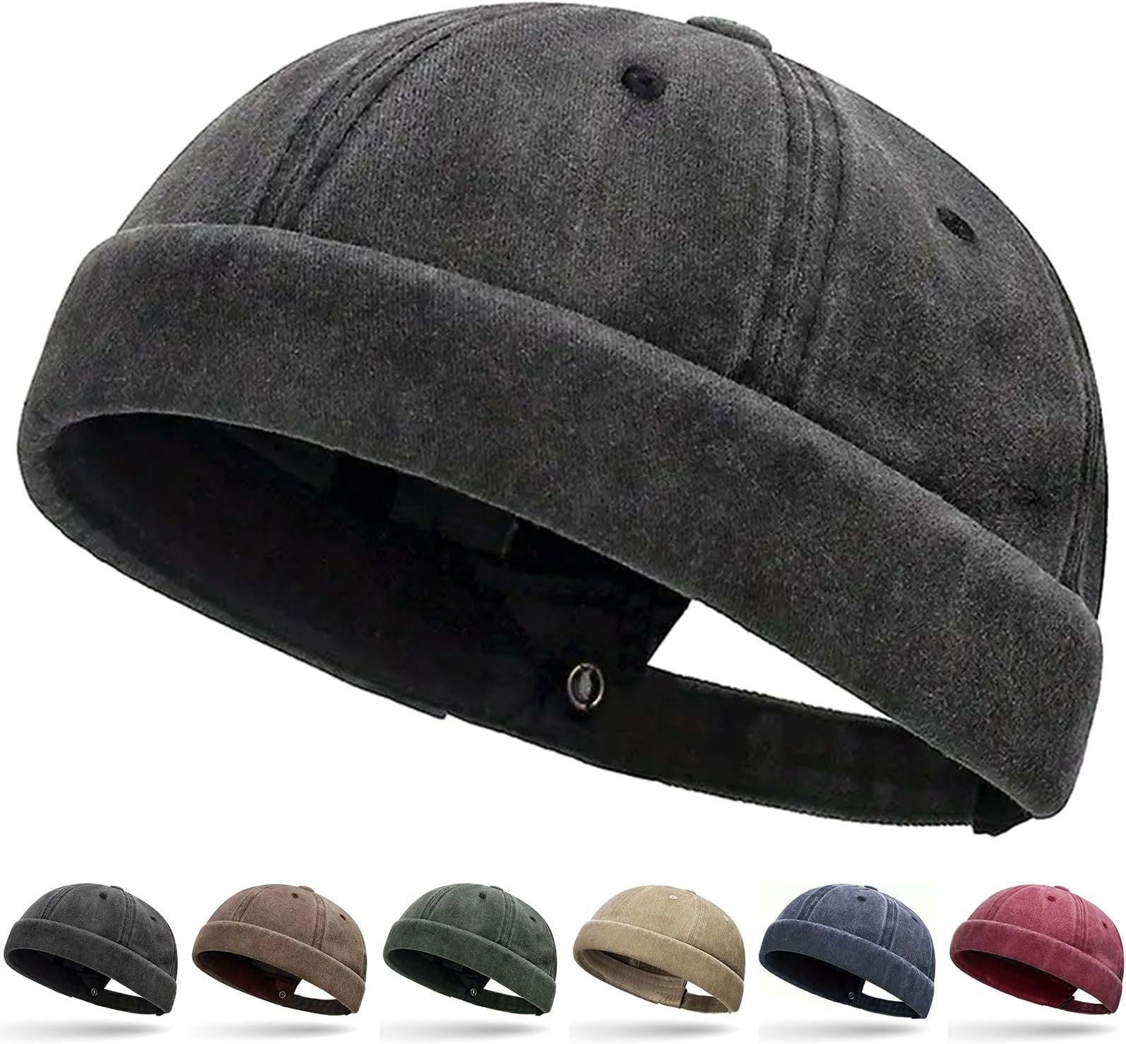 Docker Hat for Men Vintage Brimless Sailor Hat Beanie Cap