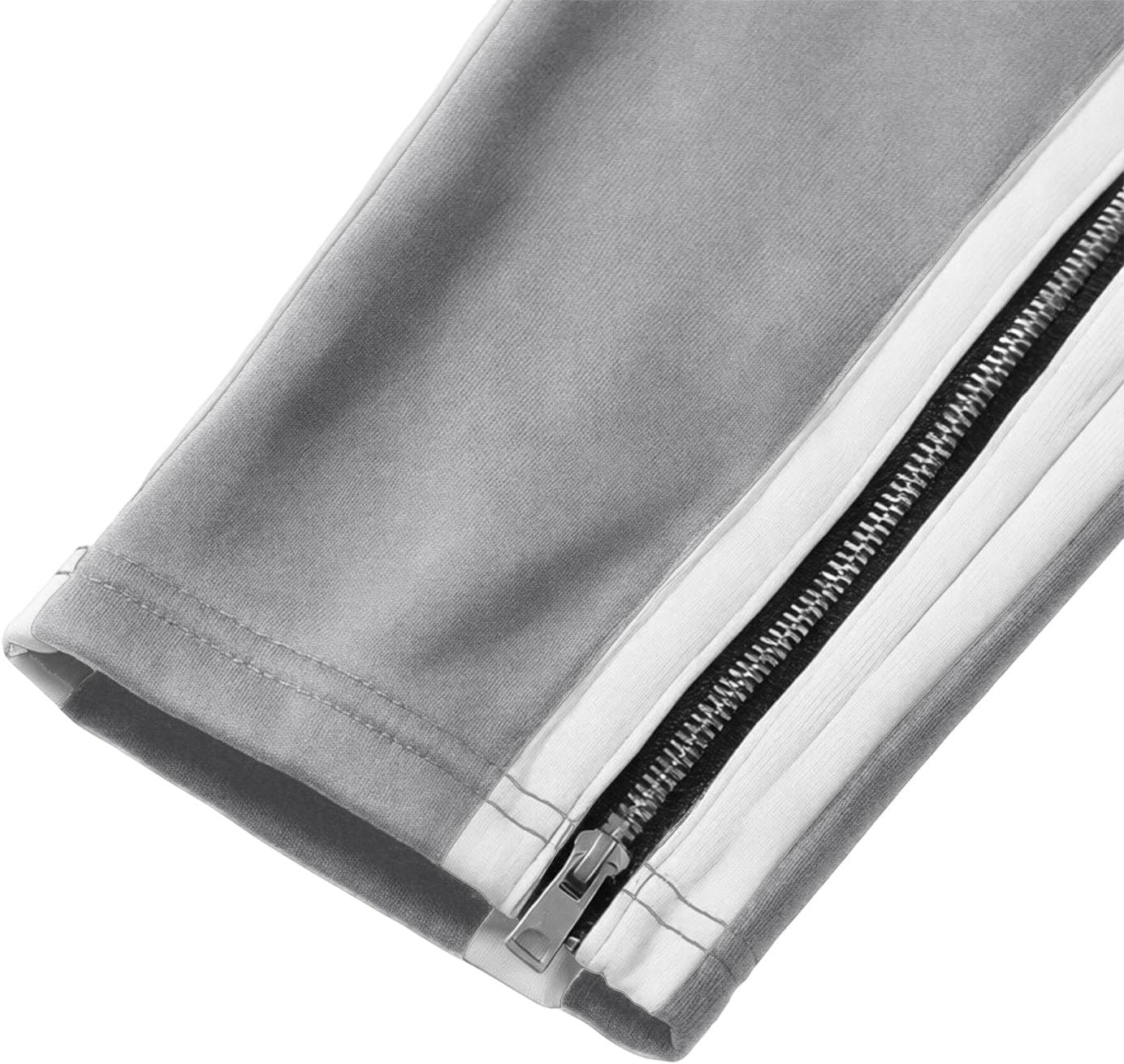 Mens Track Pants Striped Zip Pockets Straight Leg Sweatpants