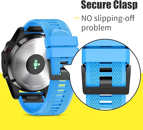 Miniatura 5 de ANCOOL Compatible con 5 bandas Fenix de silicona suave, de fácil ajuste, repuesto para relojes inteligentes Garmin Fenix 6Fenix 7Fenix 5 PlusFenix 6