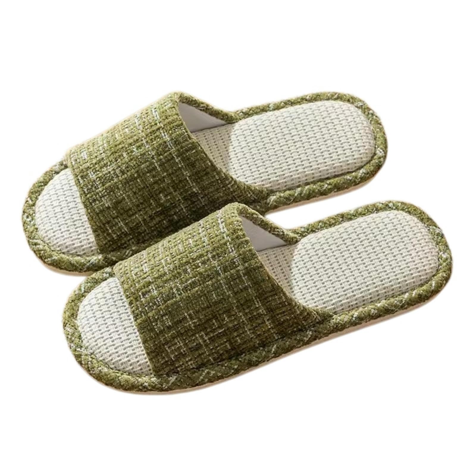 Claquette pantoufles en lin femmes silencieuses herbe verte 38-39