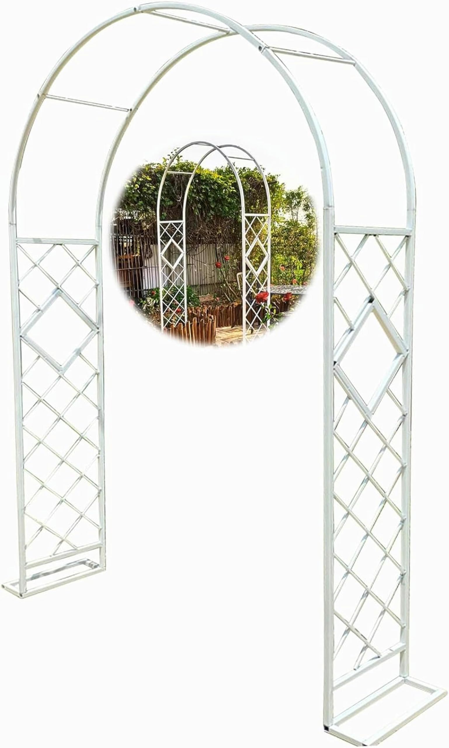 Arche de jardin, arche pour roses, grimpante, 140 x 230 cm, 200 x 230 cm, 280 x 230 cm, 340 x 230 cm, blanc pour cour et jardin (taille : L 200 x H 230 x 40 cm)