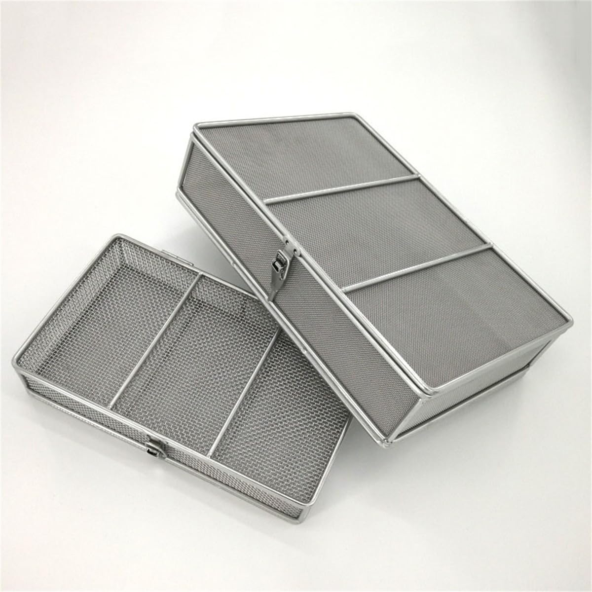 Cestas de esterilización para instrumentos médicos de acero inoxidable 304; bandejas para instrumentos y cestas de malla perforada para esterilización, aptas para instrumentos quirúrgicos,480*250*70mm