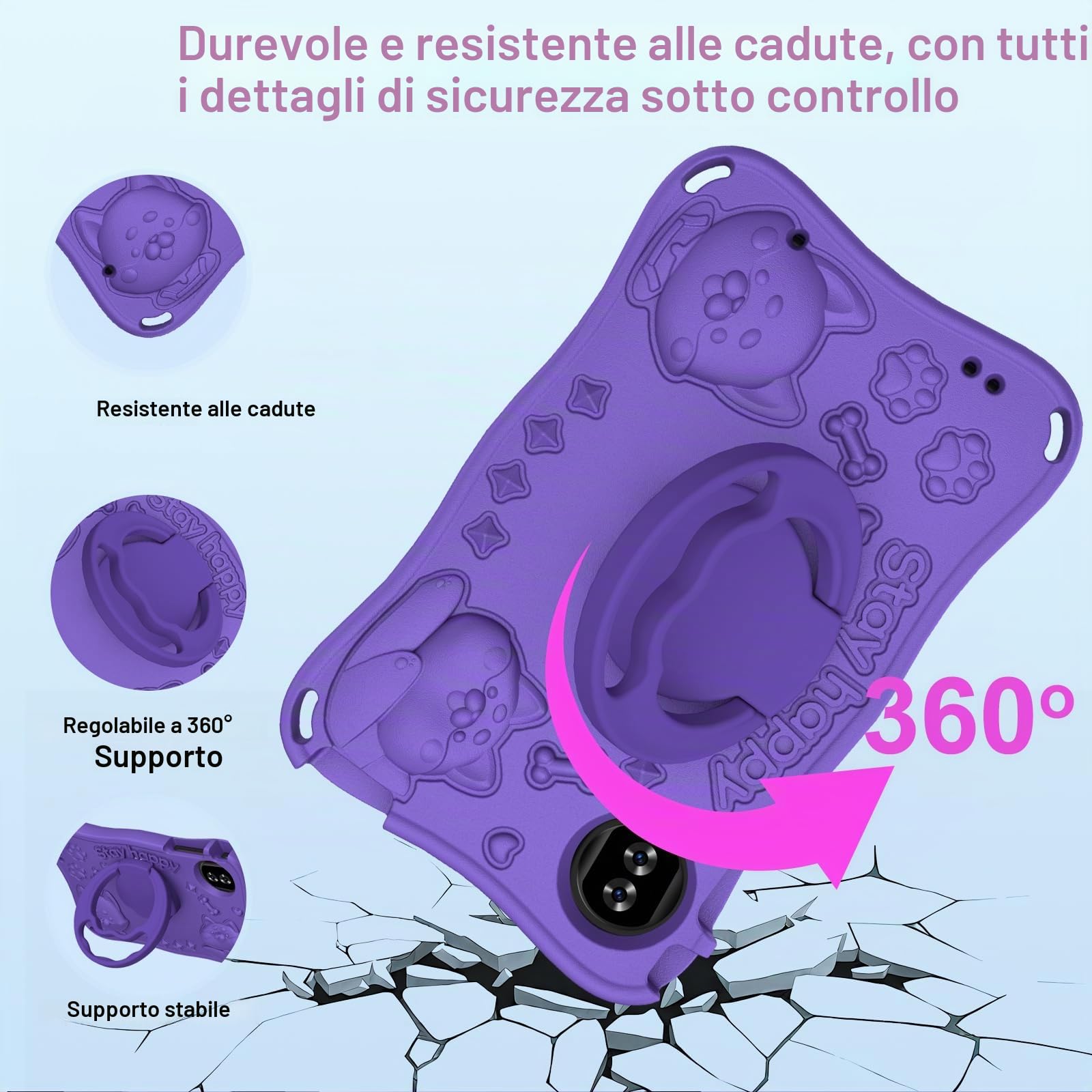 2026 Tablet per Bambini 9 Pollici Android 15 con 32GB ROM+TF 2TB, 5G WiFi, Gemini AI, Octa-Core, Widevine L1, GPS, Face ID, Protezione per Bambini, 1340 * 800, 5000mAh, BT 5.0, Tablet per
