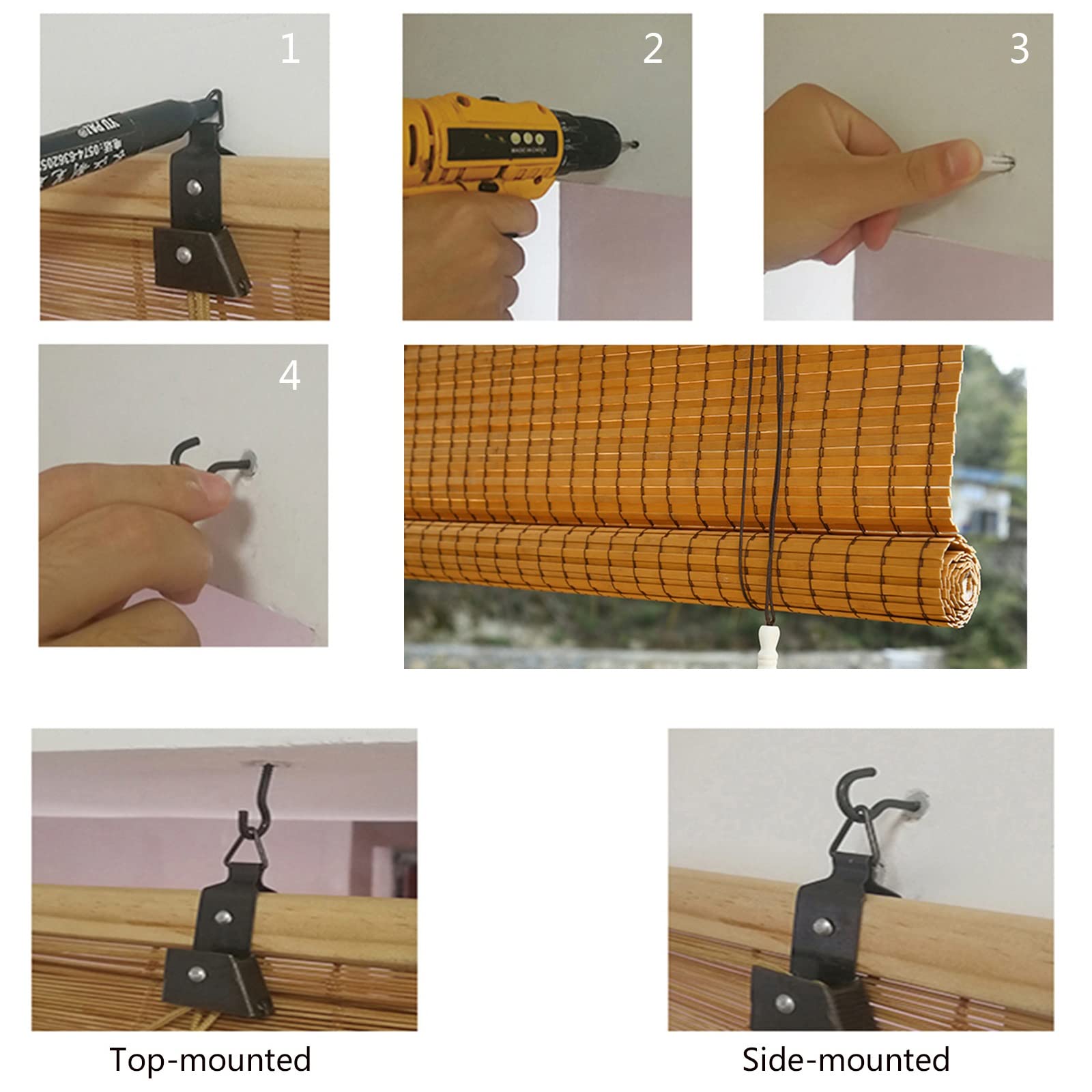 MBROS Tende avvolgibili in bambù da Giardino 50-150 cm di Larghezza, Tende avvolgibili filtranti per la Privacy, per Tende divisorie per Bar, Soggiorno, Balcone, Naturale