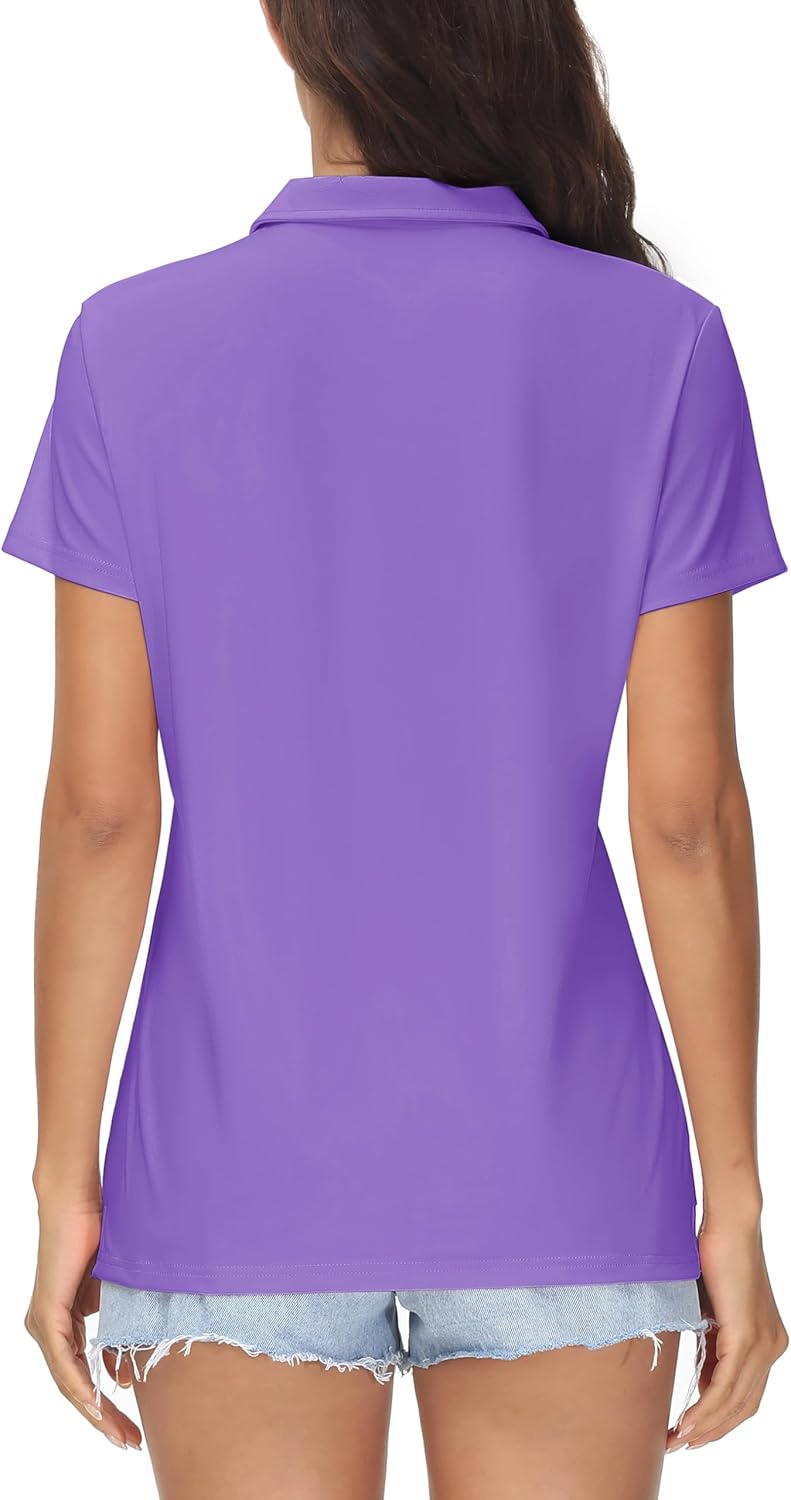 MAGCOMSEN Women's Polos Golf Shirts Short Sleeve UPF 50+ Collared Shirt Quick Dry Tennis Work Athletic Tops - Image 2
