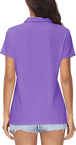 Miniatura 5 de MAGCOMSEN Polos de golf para mujer, manga corta, UPF 50+, cuello de secado rápido, para tenis, trabajo, atletismo