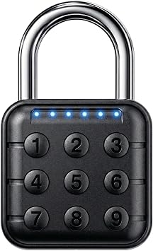 Combination Padlock, 6-Digit Code, Black