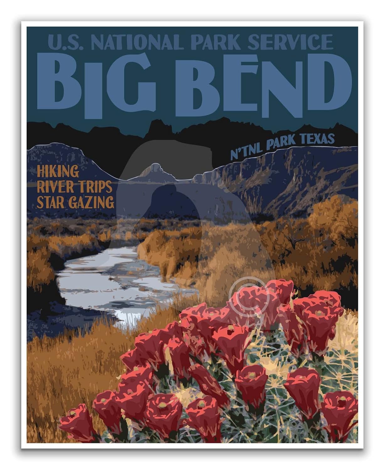 Big Bend National Park Vintage Travel Poster (Poster, 24x36