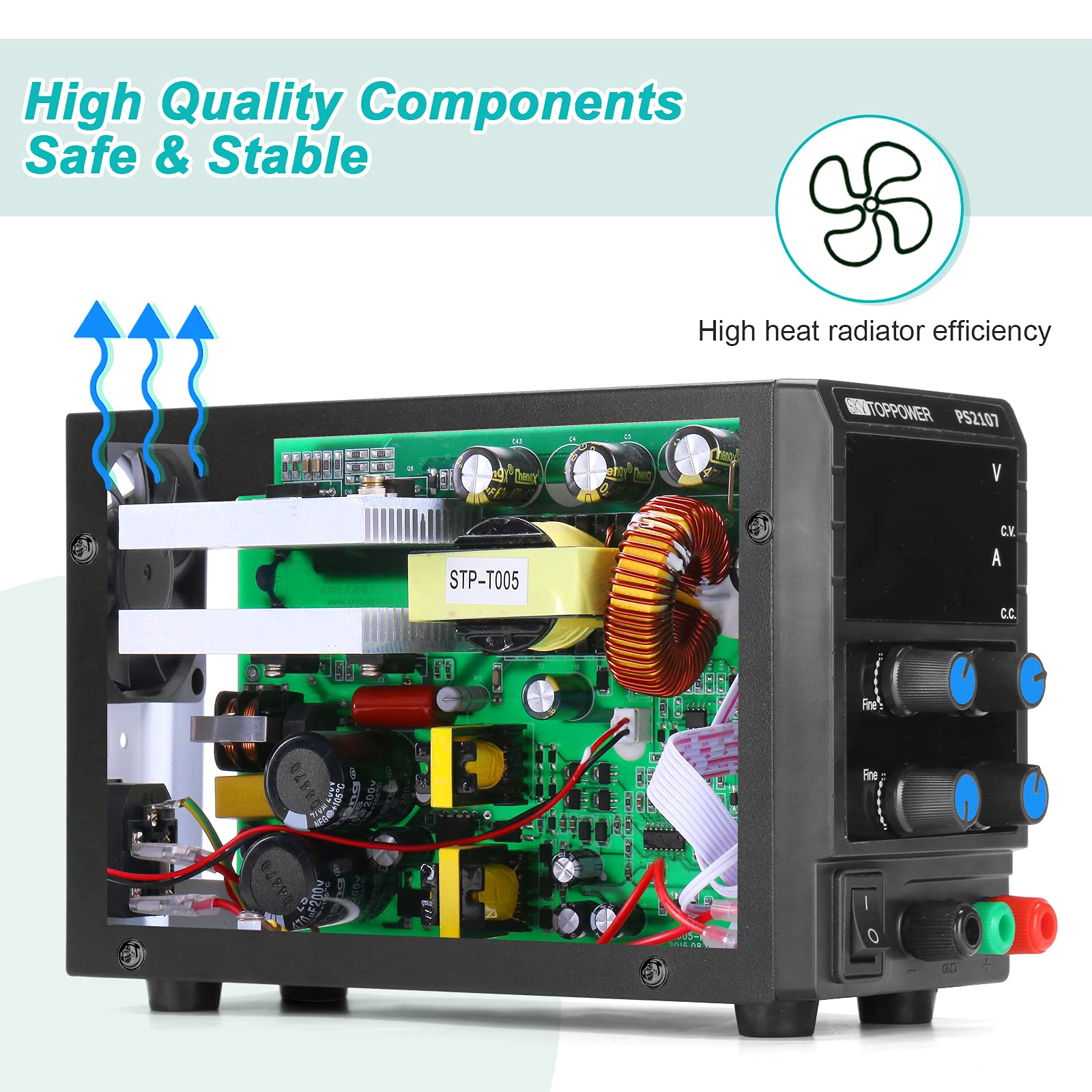 alimentatore da banco Variabile 0-35V 0-5A Alimentatore da Laboratorio utilizzato per l'insegnamento in laboratorio, la riparazione elettronica e l'elettronica audio LCD/veicolo