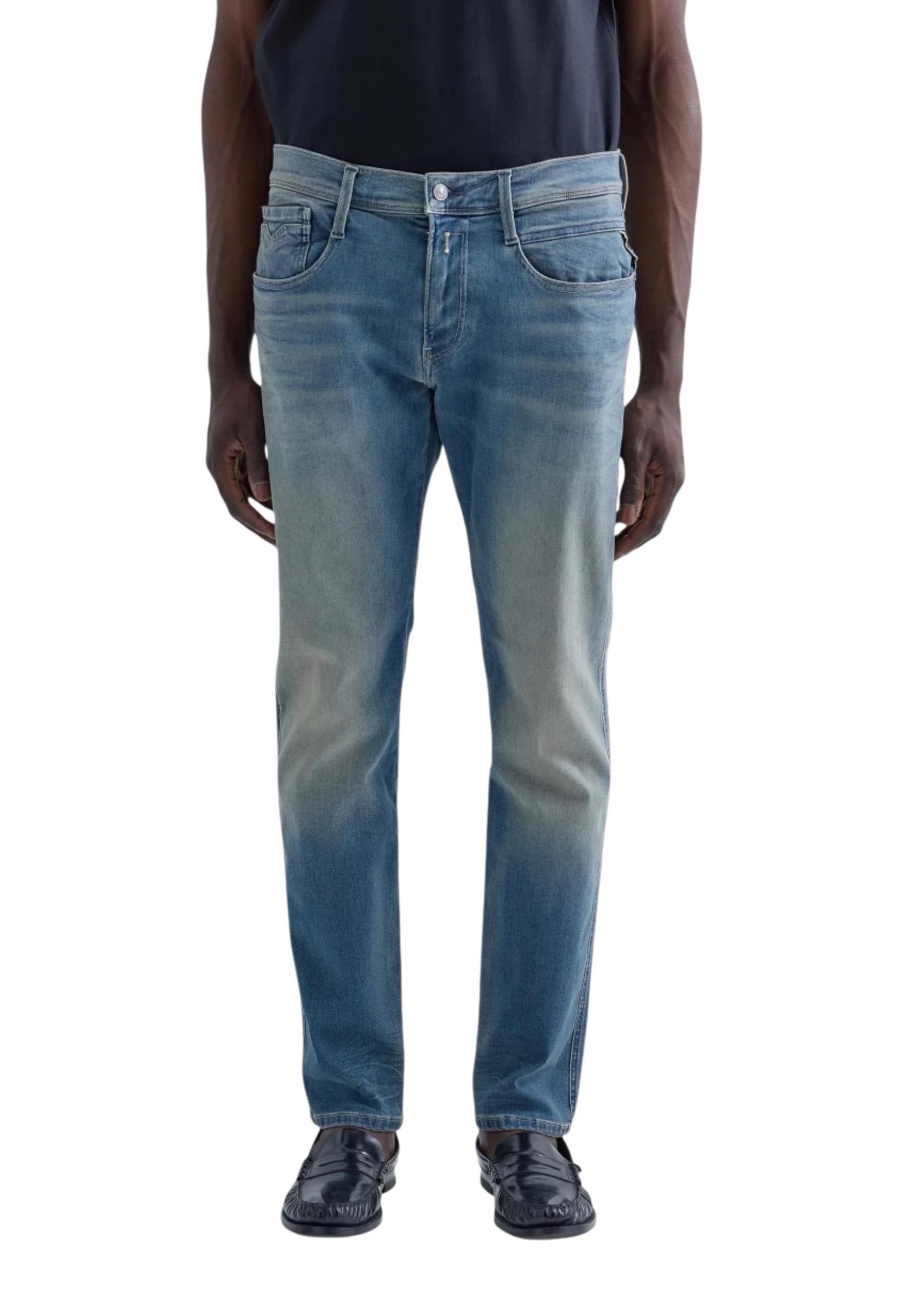 Replay Men's M914y Anbass Garment Dyed Jeans (Pack of 1)