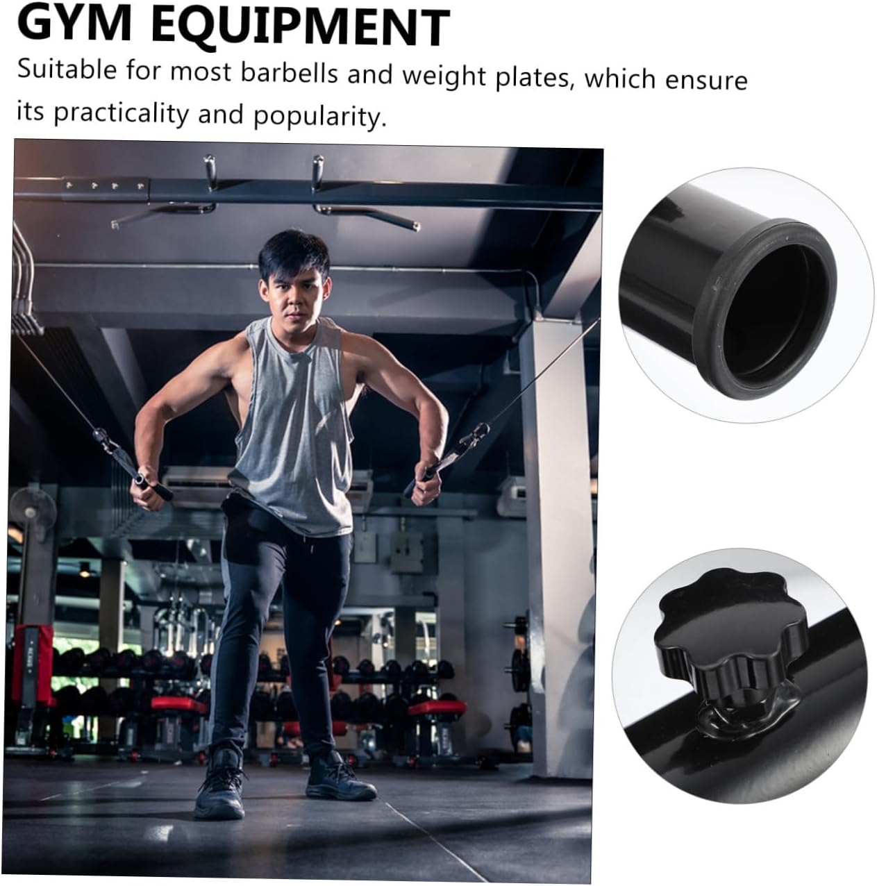 Garneck 1pc Bar Row Handle Attachment for Barbell Non- Grip for Comfortable Muscle Training Compatible Gym Equipment for and Core Strength Exercises