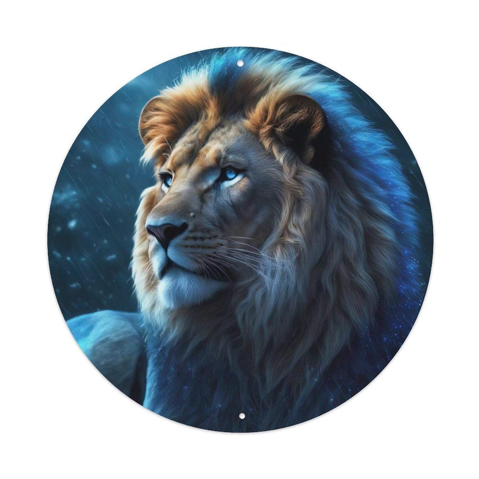 Wildlife Artwork Blue-eyed Lion Metal Tin Sign