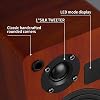 Parlantes de estantería amplificados de 60W, woofer de fibra de carbono de 4" y tweeter de 1", entradas USB-C/RCA/AUX, pequeña pantalla, impedancia de 4 ohmios, para tocadiscos, TV, PC, escritorio, smartphone (marrón) 3