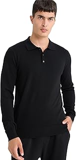 بلوفر تريكو كاجوال بقصة قياسية ورقبة بولو وأكمام طويلة للرجال D0454AX من ديفاكتو، 1 قطعة