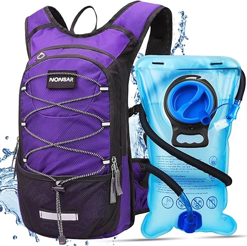 NONSAR Mochila de hidratación, mochila de senderismo con vejiga de agua de 3 L, paquete de hidratación de aislamiento ligero, mochila de agua para