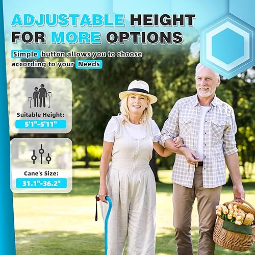 Miniatura 7 de BigAlex Bastón plegable para hombres y mujeres, barra de estabilidad ajustable para movilidad, resistente, plegable, ligero, ayuda de viaje portátil