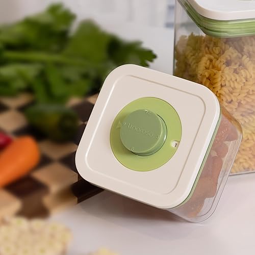 Miniatura 8 de linoroso Recipientes herméticos de almacenamiento de alimentos con tapas de grabación de tiempo, recipientes de almacenamiento de plástico apilables