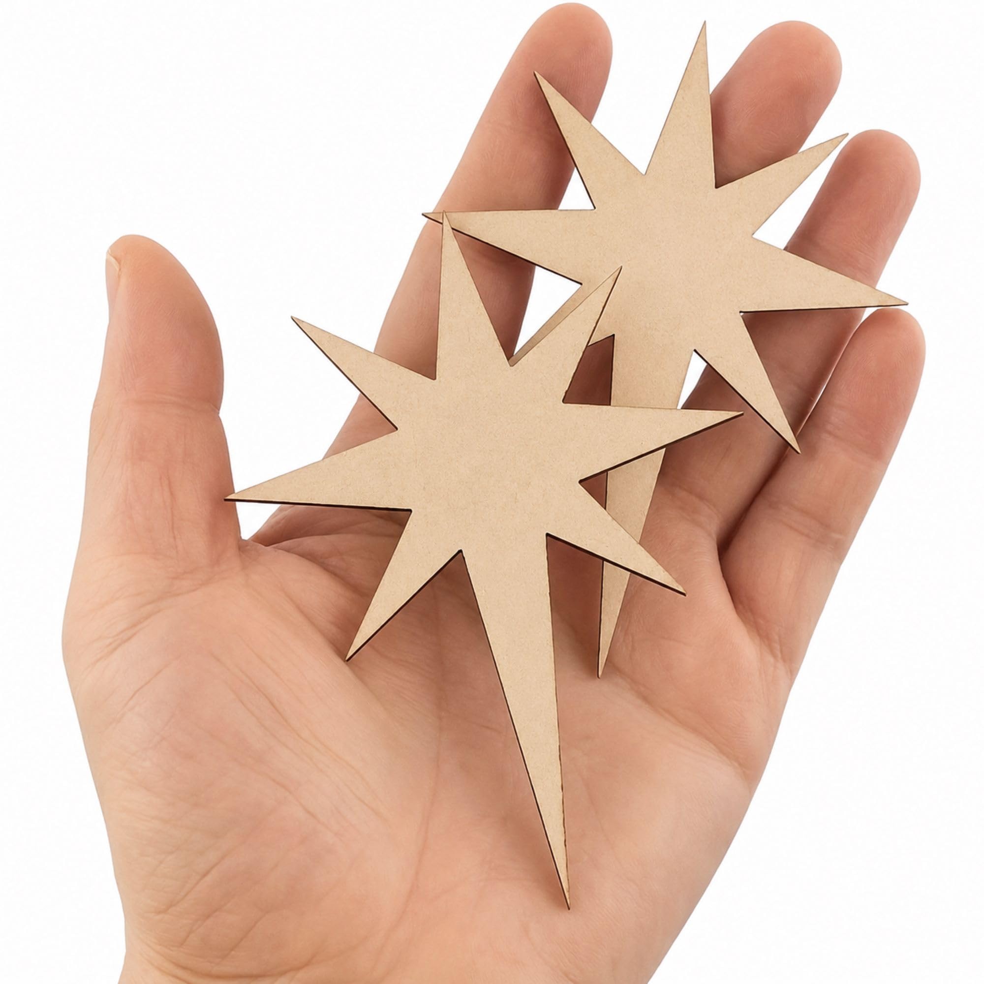 Star Shape MDF Wood Cutout for DIY Art & Craft, Unfinished Wooden Ornament, 3.9 x 2.9 Inch, Pack of 10, Cliths-image-39