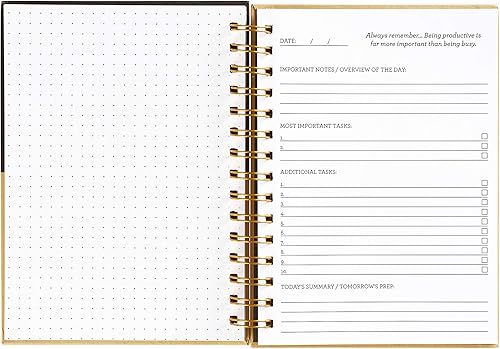 Miniatura 2 de C.R. Gibson MG97-22696 Diario mediano guiado de alambre doble y cuadrícula de puntos, 192 páginas, 6 pulgadas de ancho x 8.5 pulgadas de alto