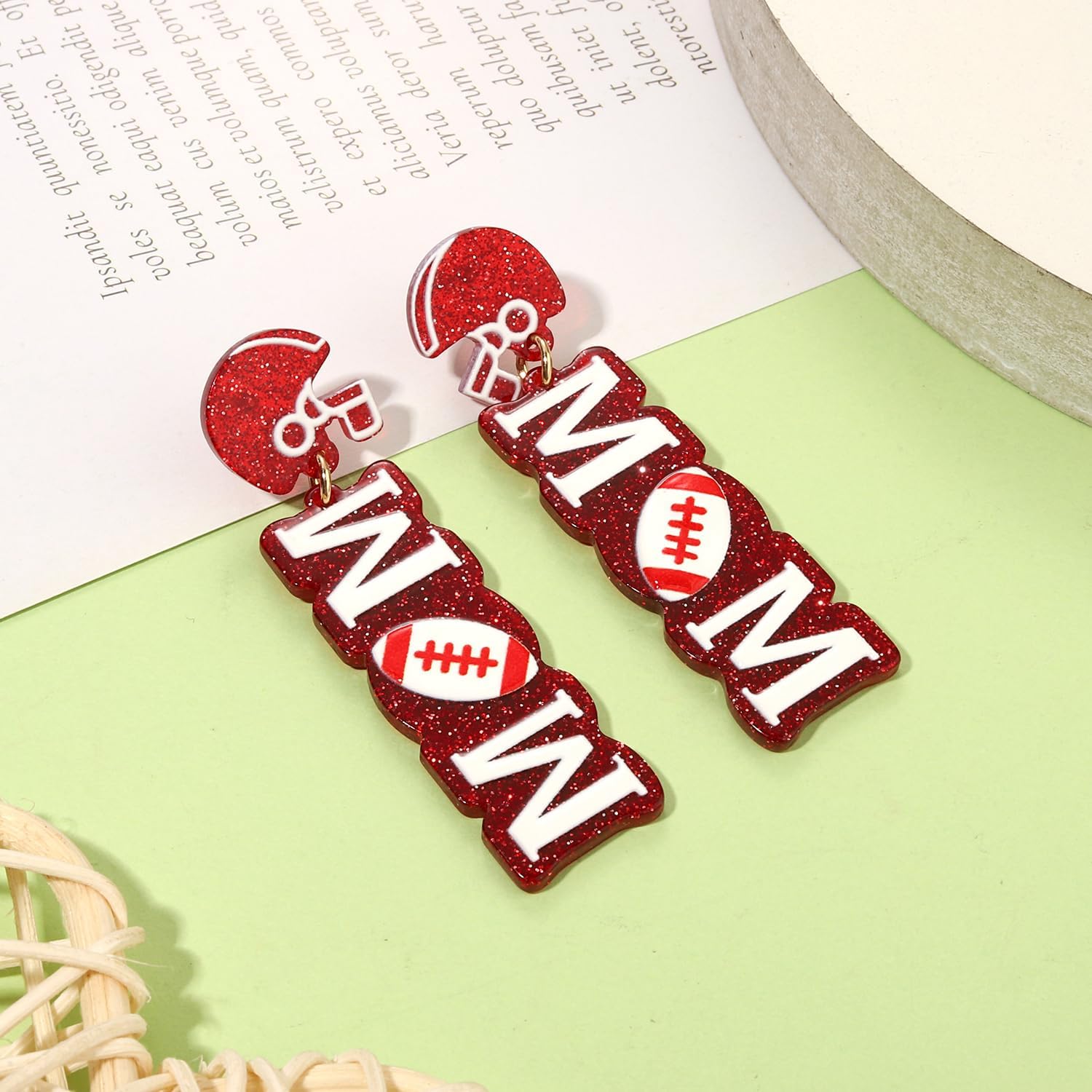 Game Day Earrings for Women Football Mom Accessories Football Helmet Earrings Sport Drop Dangle Earrings Game Day Outfits Accessories Party Favor Gifts - Image 5