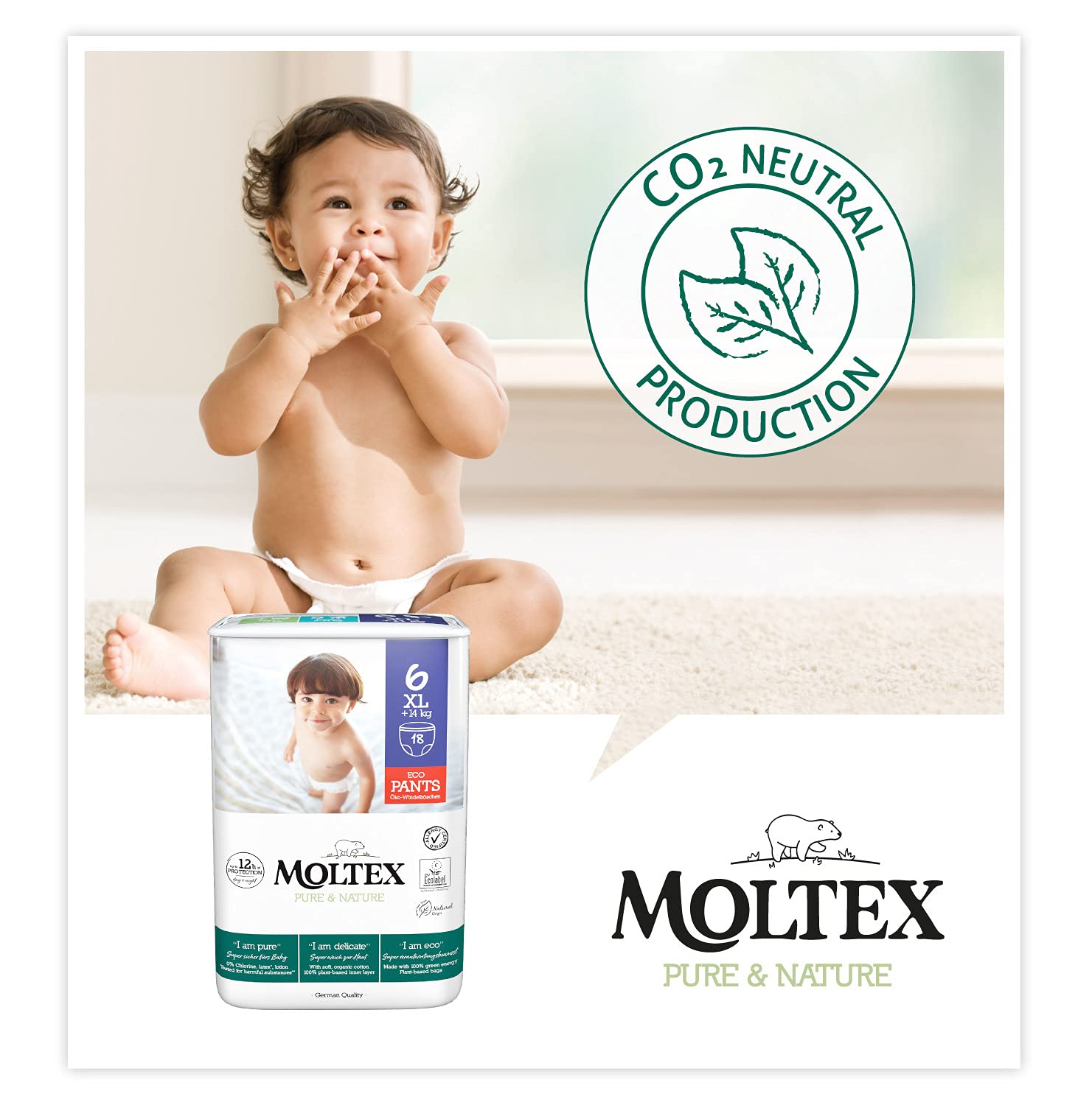 Moltex Pure & Nature Pantalon écologique Taille 6 (+14 kg) - 72 paires