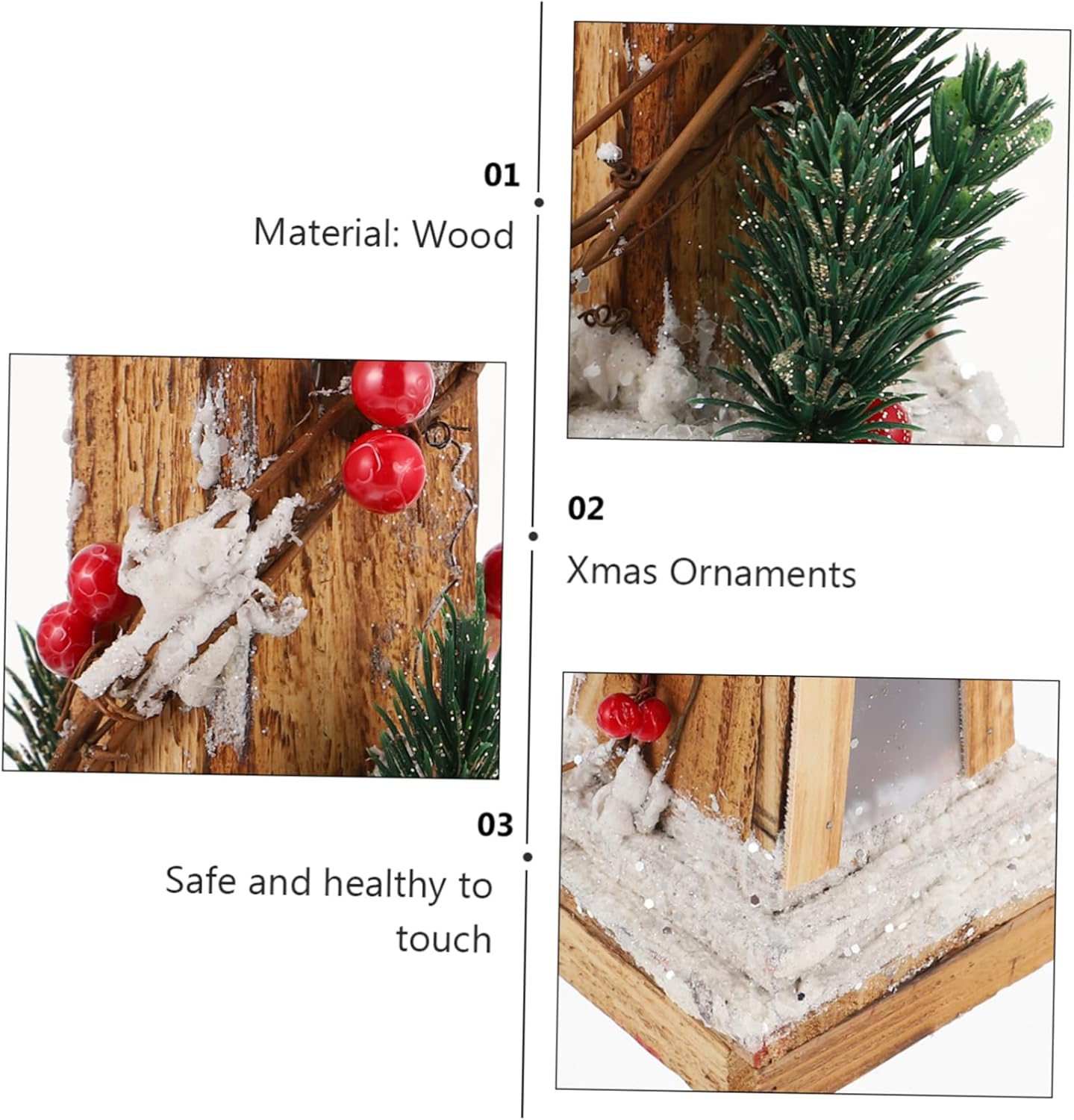 1Pc Luminous Christmas Lantern Tabletop Ornament Delicate Home Desktop Decor for Holiday Cheer Xmas Adornment for Creating Festive Atmosphere