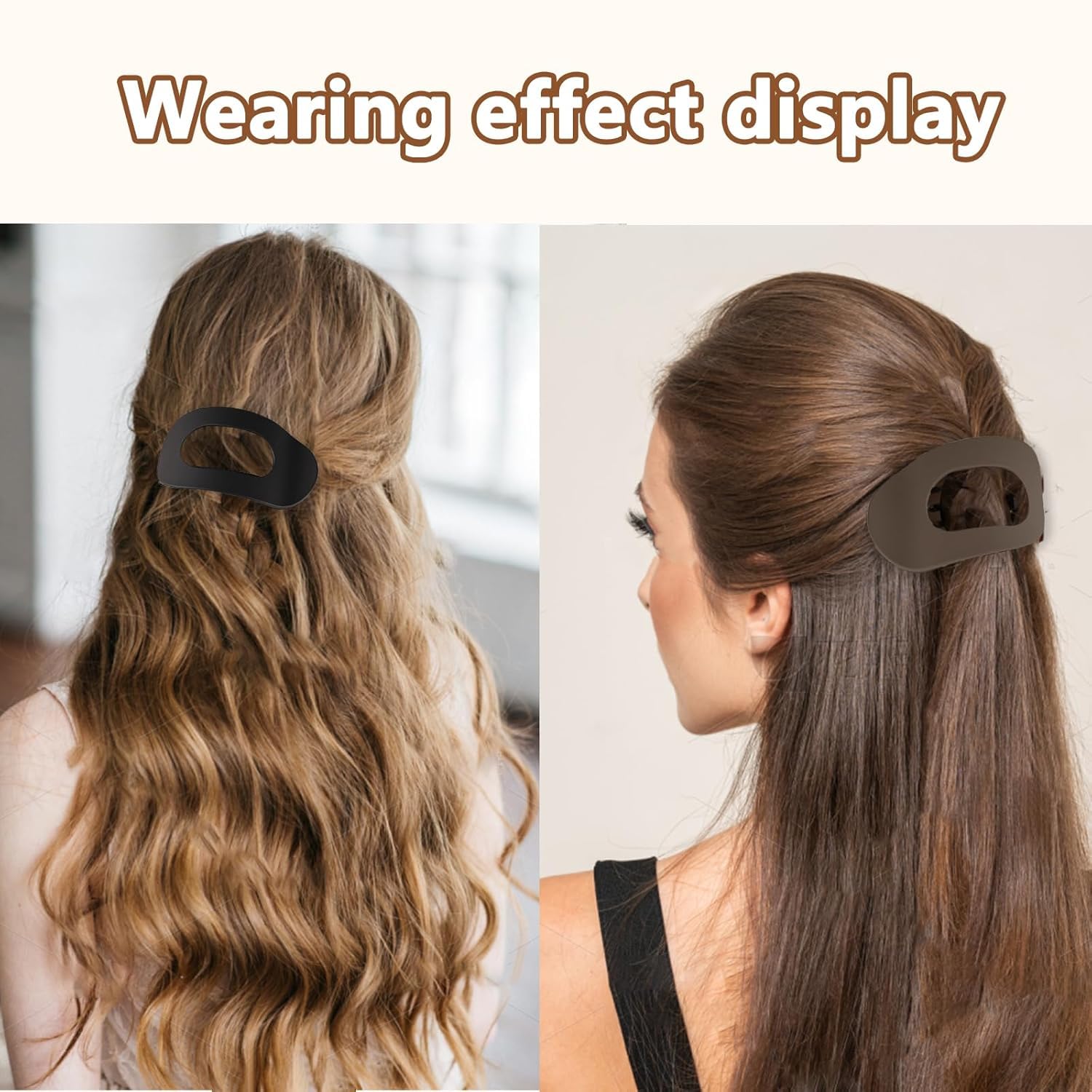 6 PCS Flat Hair Clips for Women Curved Design - Image 4