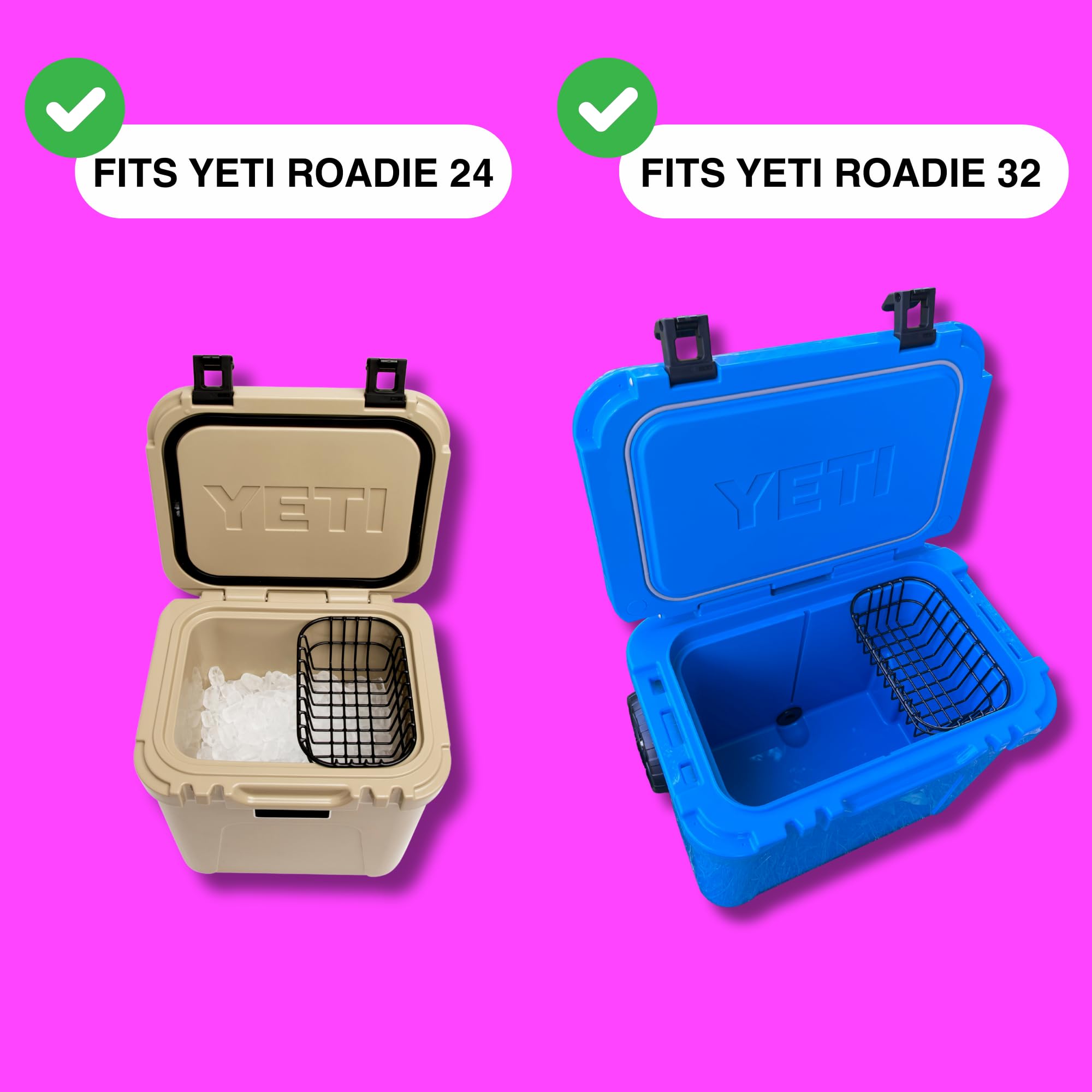 Kühlkorb für Yeti Roadie 24 – Dry Goods Drahtgestell für Yeti Roadie Eistruhe – kompatibel mit Yeti Roadie 24 Zubehör, Yeti Ice, Yeti Kühlgurte, Spanngurte und Yeti Kühler-Zubehör