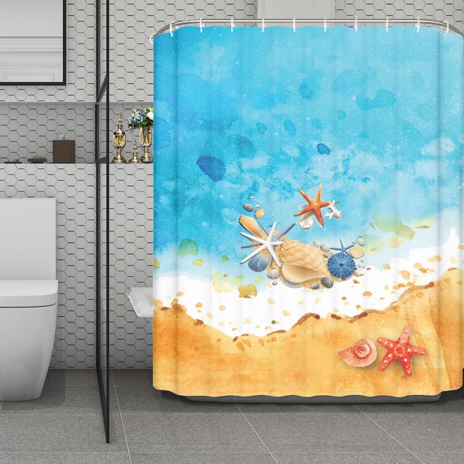 Rideau de douche mer bleue évadez-vous dans votre salle de bain