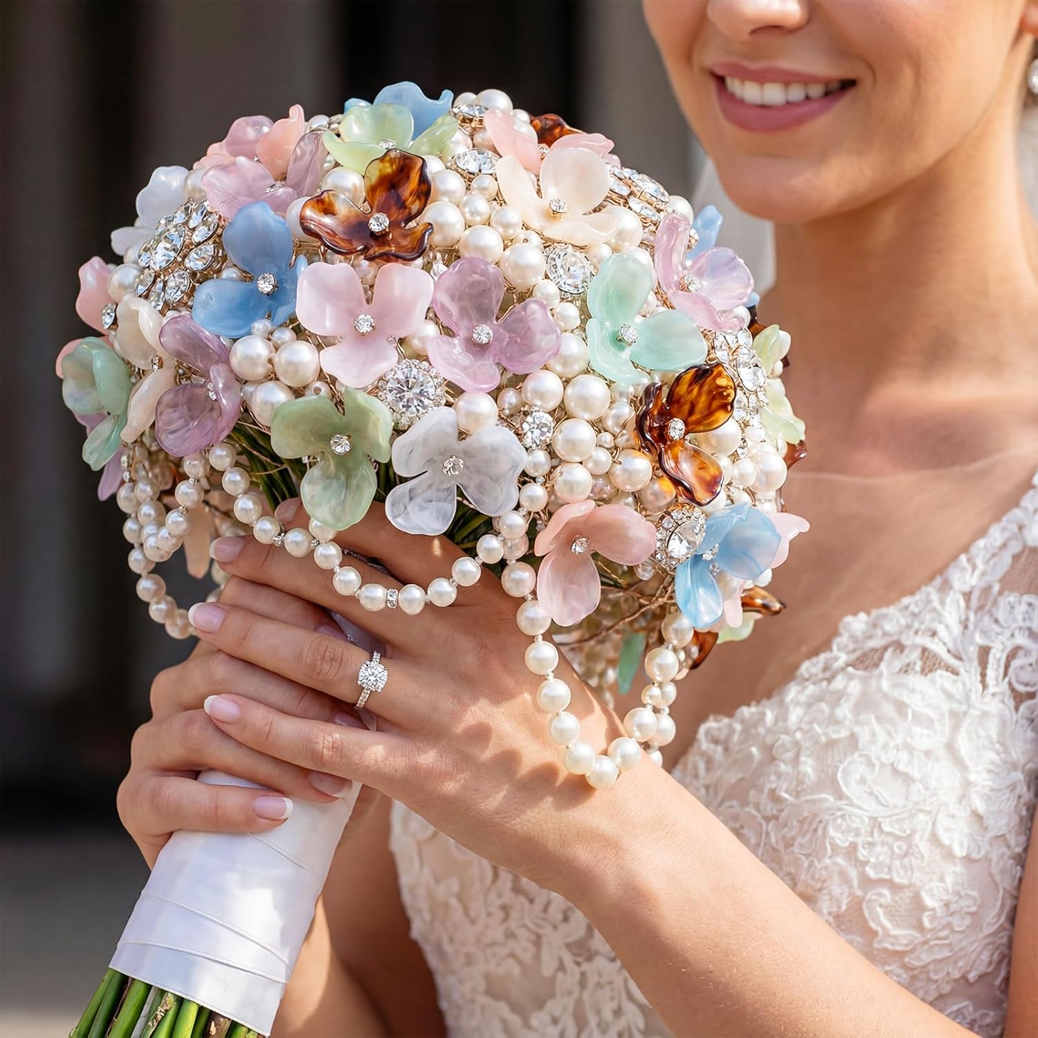 48Pcs 16 Styles Acrylic Flower Bead Caps 3-Petal Flower Bead End Caps Spacer Charms Plastic Floral Loose Craft Beads for DIY Earring Bracelet Necklace Jewelry Making - Image 4