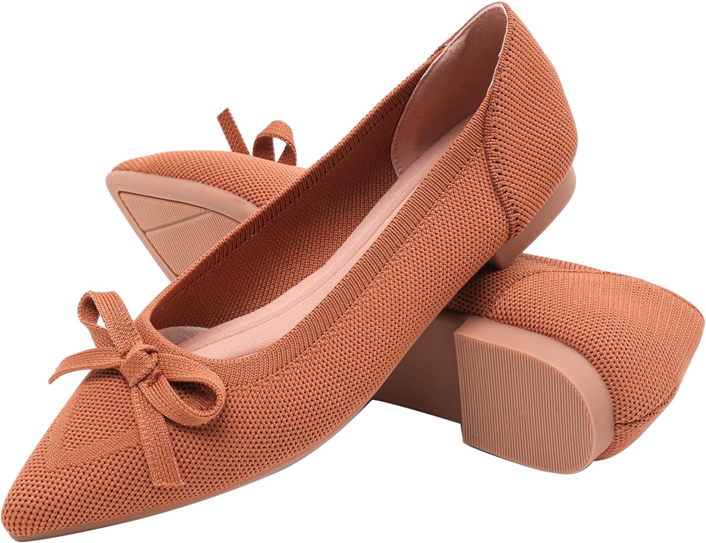 Flats for Women Pointed Toe Knit Foldable Ballet Women's Fat Shoes Dressy Comfortable Slip On Womens Shoe for Casual Office Work - Image 2