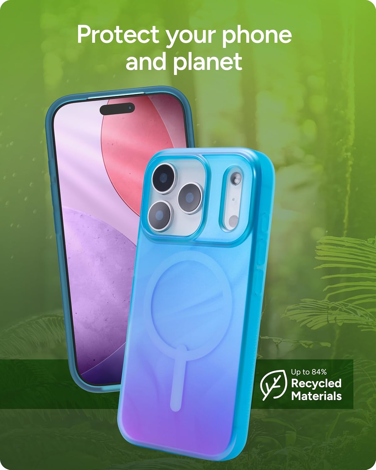 ZAGG Milan Snap Case for iPhone 17 Pro - Deep Aurora, Graphene Strengthened Phone Case with Drop Protection (13ft/4m), Textured Edges & Sparkle Design, MagSafe Charging Compatible