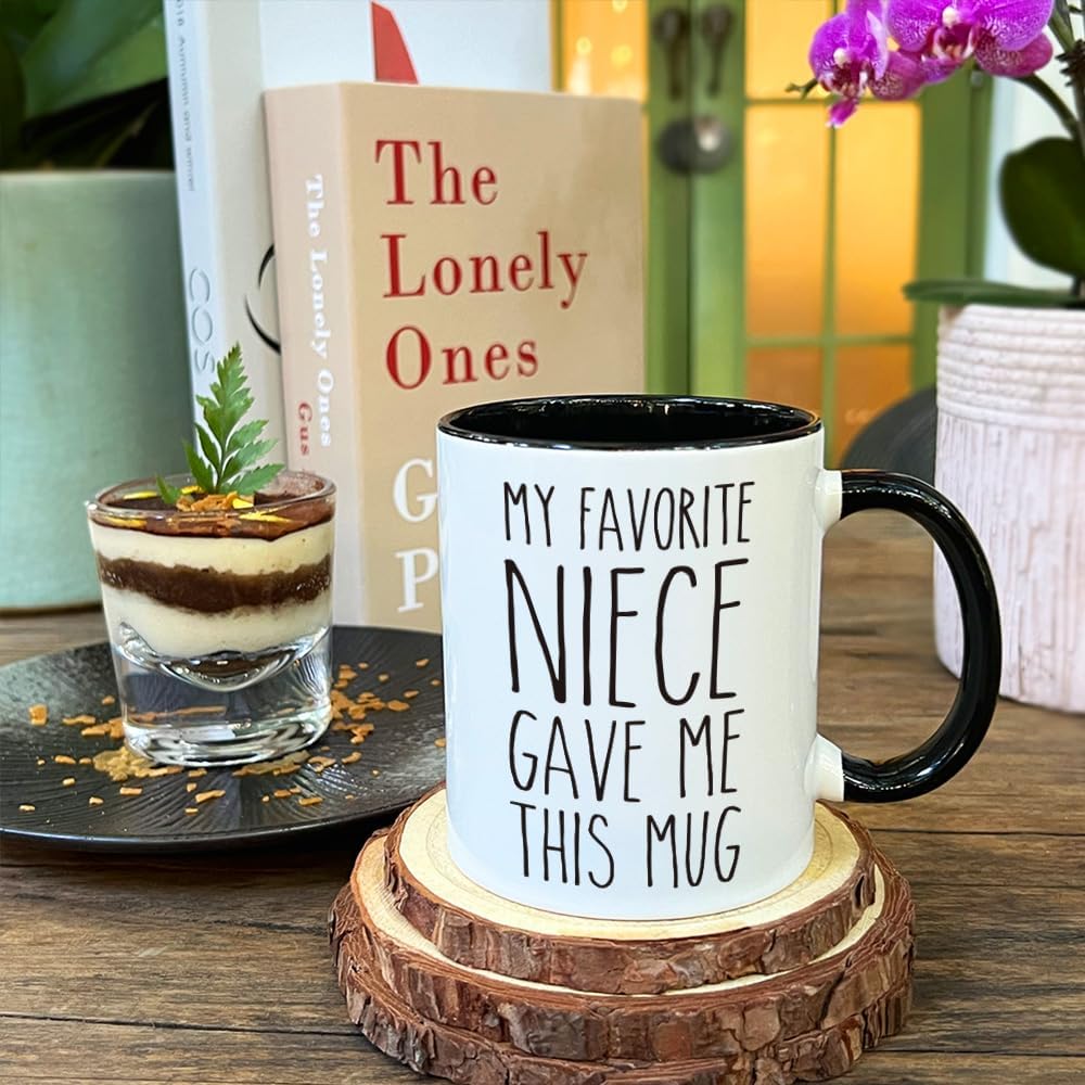 VLUG My Favorite Niece Gave Me This Mug Gifts for Aunt Uncle, New Uncle New Aunts Gifts from Niece Nephew, Funny Birthday Mother Gifts for Uncles Aunts, Appreciation Gift for Uncles, Auntie