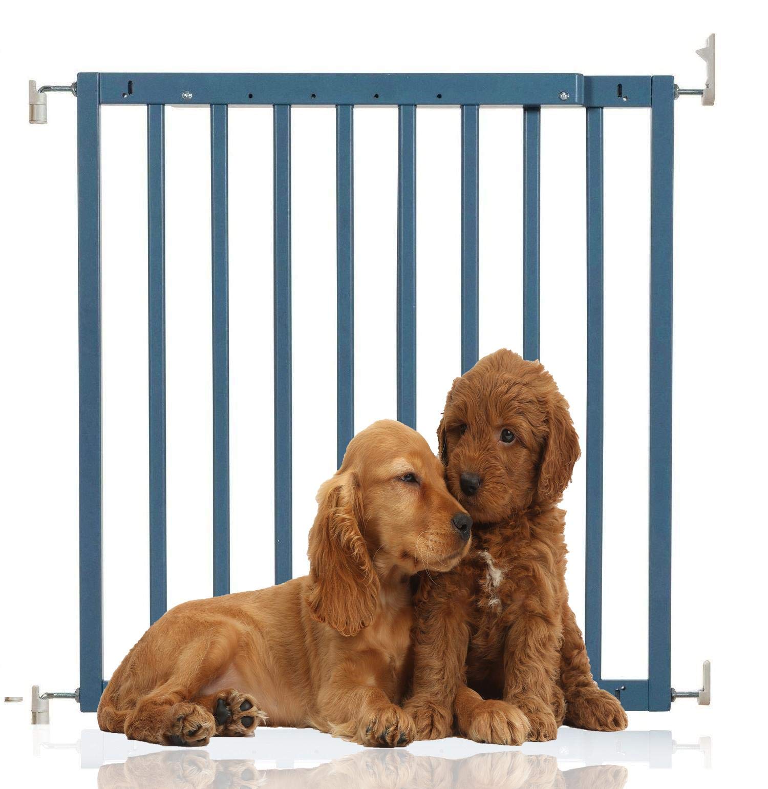 Bettacare Chunky Wooden Screw Fit Dog Gate, 63.5cm - 105.5cm, Azure Blue, Wooden Dog Gate Gate, Screw Fit Pet Stair Gate, Puppy Gate, Stylish and Practical Safety Barrier