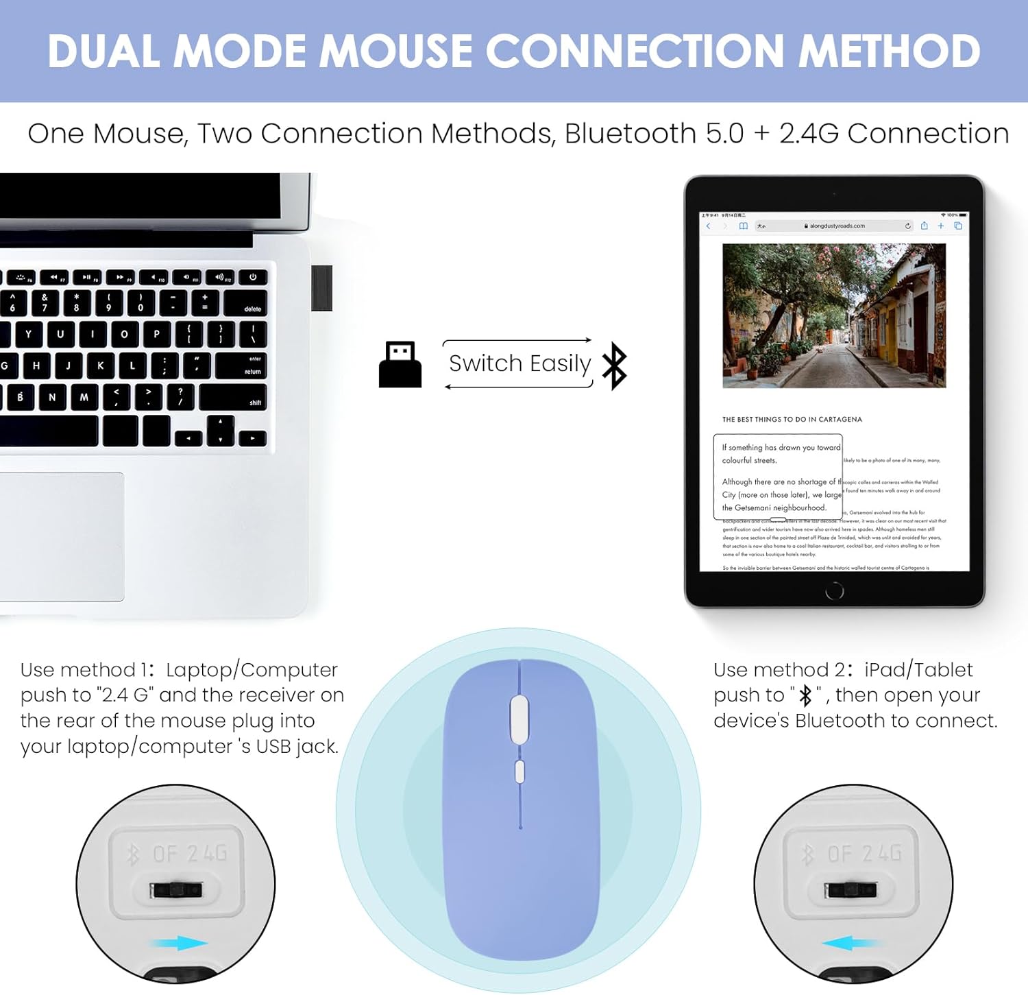 Keyboard Case for Samsung Galaxy Tab S10 Plus/S9 Plus/S9 FE Plus/S8 Plus/S7 Plus/S7 FE 12.4 Inch, 7 Color Backlit, Detachable Bluetooth Keyboard Case with Wireless Mouse and S Pen Holder, Purple