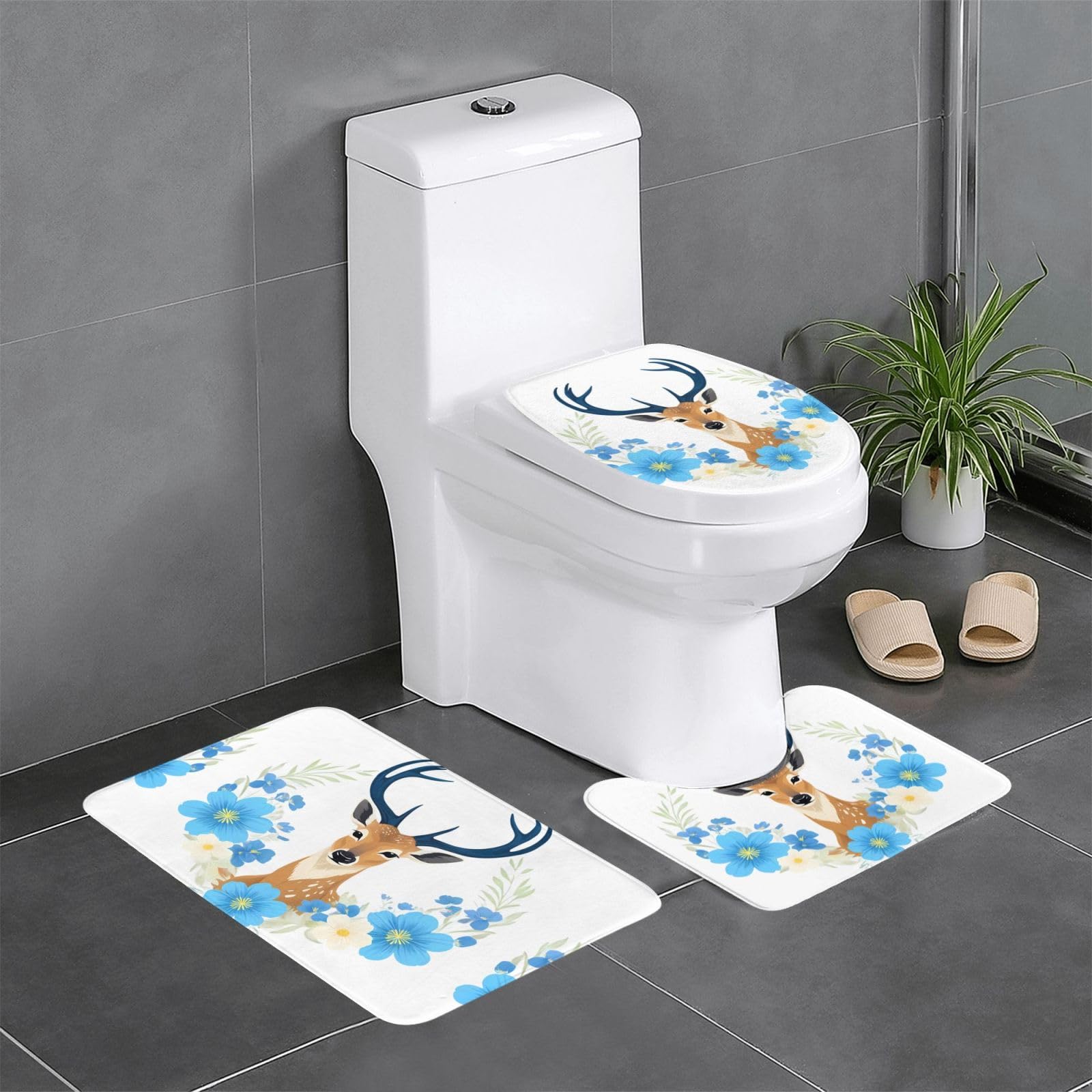 Tapis de salle de bain antidérapants pour éviter les glissades sur sol humide de WC