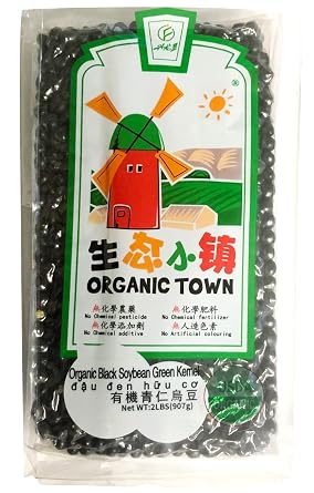 Organic Town USDA Organic Grains Black Soybean with Green Kernel 2 Pounds