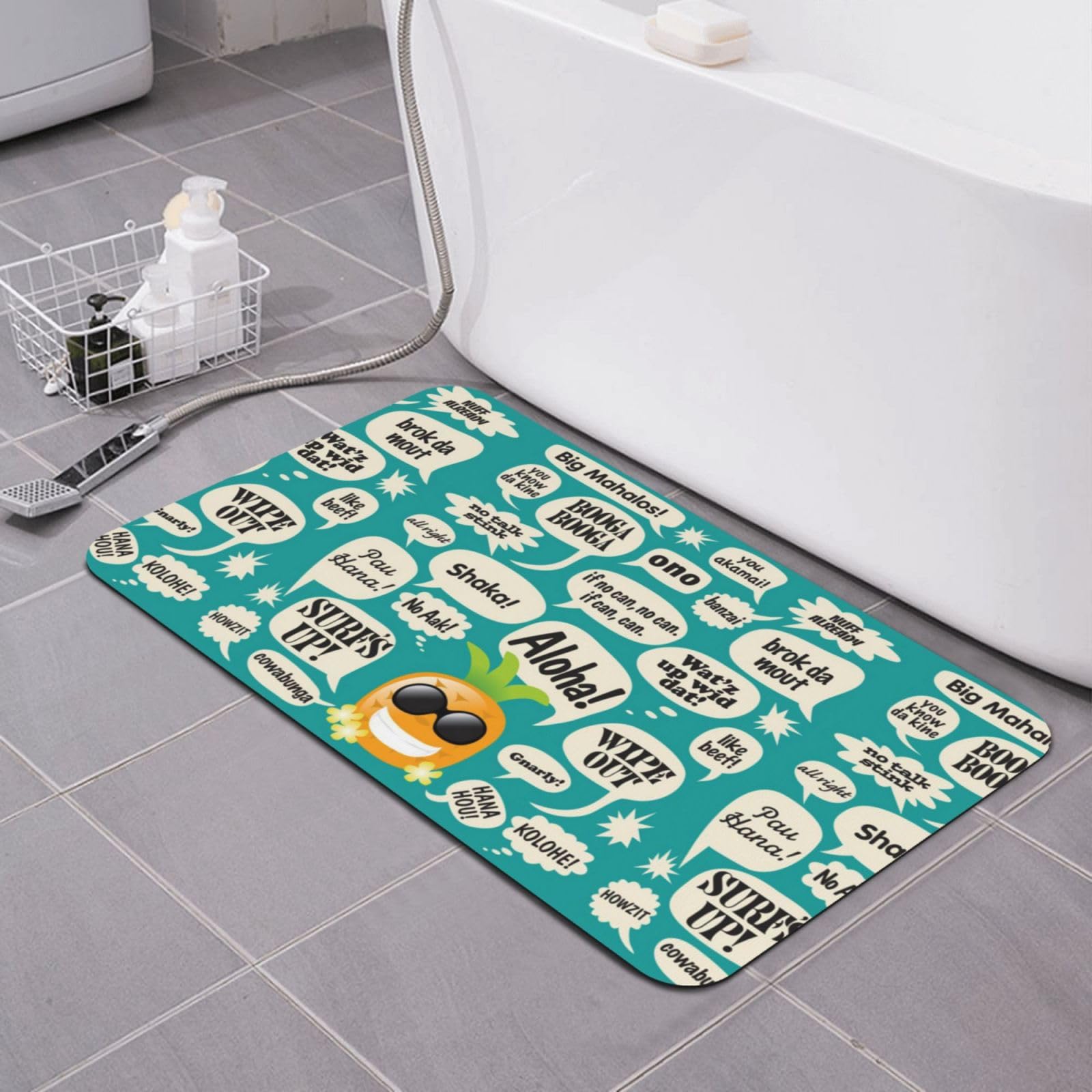 Tapis de bain super absorbant fin pour éliminer l'humidité et les glissades sur le carrelage